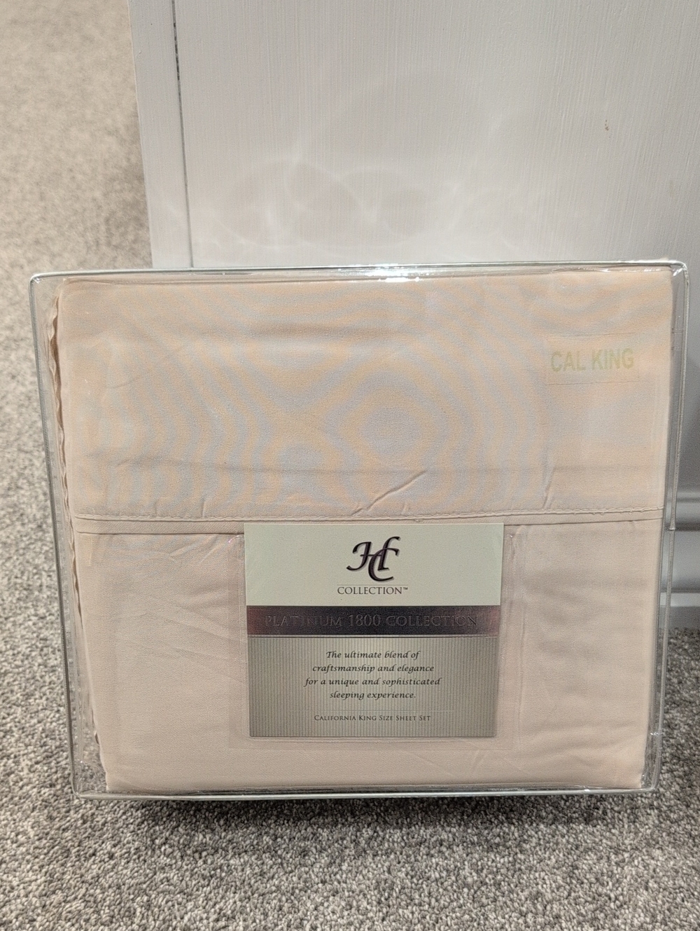 NEW HC COLLECTION Platinum 1800 Collection California King Sheet Set - Cream
